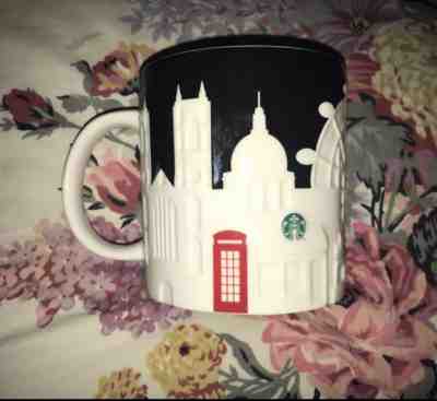 Starbucks London Relief Collector Black & White Embossed Coffee Mug Cup 2011 - Sold on eBay Oct, 19th 2019 for $34.99