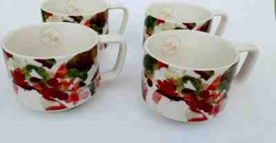 Starbucks 2014 Artisan Series 02/08 Cherry Floral Mug Cup 12 Oz Set of 4 - Sold on eBay Oct, 19th 2019 for $55.00