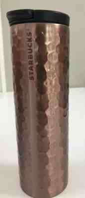 STARBUCKS ~ COPPER HAMMERED TEXTURED TRAVEL TUMBLER .16 oz  .2012.NEW. RARE ! - Sold on eBay Oct, 18th 2019 for $34.99