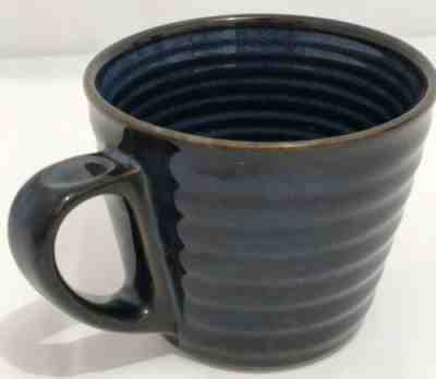 Starbucks Coffee Company 2008 Blue Ribbed 12oz Mug Wide Mouth Thumb Rest - Sold on eBay Oct, 18th 2019 for $22.95