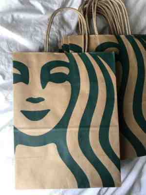 20 Starbucks Paper Bags Lunch Gift Shopping 8" x 10" x 4.5" Small Shopper - Sold on eBay Oct, 18th 2019 for $15.00