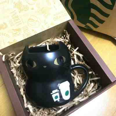 STARBUCKS JAPAN Halloween 2019 Mug Coffee Cat Black Cat Shaped Cup 12oz - Sold on eBay Oct, 18th 2019 for $65.59