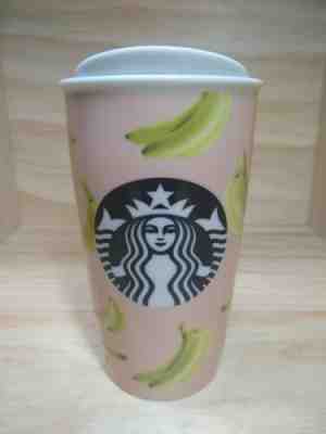 STARBUCKS 2015 Go Bananas Ceramic Travel Mug with Lid 12 oz. Coffee Cup - Sold on eBay Oct, 18th 2019 for $19.99