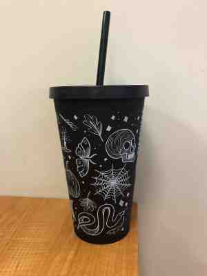 New Rare Starbucks Halloween 2019 Skull 16 Oz Tumbler Cup Purple/Black Web - Sold on eBay Oct, 18th 2019 for $45.00