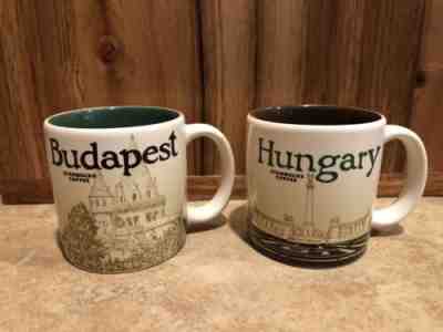 Starbucks Mug Global Icon 3oz BUDAPEST and HUNGARY Set Of 2 Green And Brown  - Sold on eBay Oct, 18th 2019 for $36.00