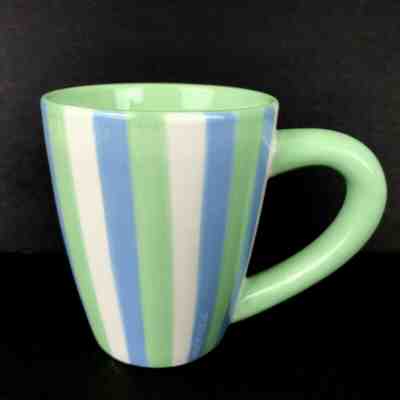Starbucks Striped Mug 2003 Green Blue White Barista Series - Sold on eBay Oct, 18th 2019 for $18.99