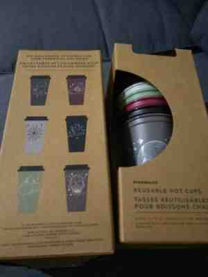 2019 Starbucks Halloween Reusable Hot Cups - Limited Edition 6 Cups & Lids  - Sold on eBay Oct, 18th 2019 for $25.00