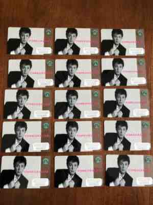 LOT OF 15 - Starbucks Card 2007 Paul McCartney - Old logo - NEW Rare Never Used - Sold on eBay Oct, 18th 2019 for $75.00