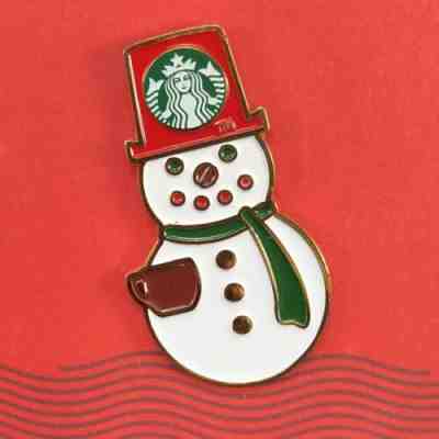 #L Starbucks Coffee Japan Create Wonder Pin Batch Christmas Snowman 2013 - Sold on eBay Oct, 18th 2019 for $20.00