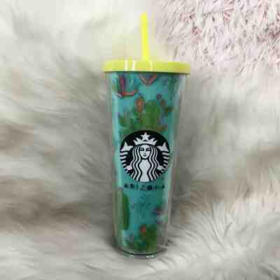 Starbucks Arizona Cactus Print Venti 24 oz Cold Cup Tumbler NEW SKU 11100629  - Sold on eBay Oct, 17th 2019 for $32.96