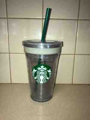 Starbucks Grande Clear Double Wall Cold/Iced Cup Tumbler 24 oz with Straw - Sold on eBay Oct, 17th 2019 for $19.99