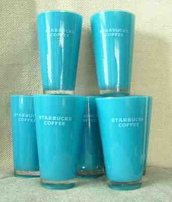 STARBUCKS COFFEE 'POOLSIDE' - SEVEN (7) LARGE AQUA ACRYLIC,  18-20-FL OZ TUMBLER - Sold on eBay Oct, 17th 2019 for $21.75