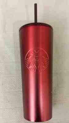 New Starbucks 2018 Holiday CRANBERRY Travel Tumbler! Stainless Steel 24 ounces - Sold on eBay Oct, 17th 2019 for $34.99