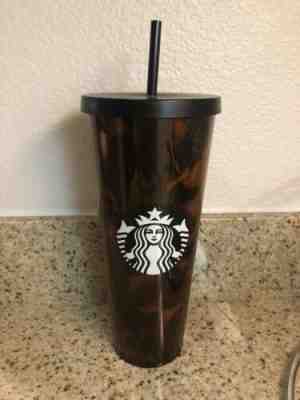 Starbucks Tortoise Shell Acrylic Cold Cup Tumbler Venti 24 oz New Free Shipping - Sold on eBay Oct, 17th 2019 for $44.99