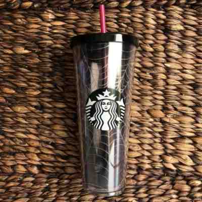 Starbucks Fall 2019 - Glitter Spiderweb Halloween Tumbler Limited Edition - Sold on eBay Oct, 17th 2019 for $39.95