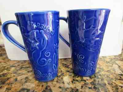 2 Different STARBUCKS MERMAID Coffee Travel Mugs w/ LID Blue Chaleur Ceramic - Sold on eBay Oct, 17th 2019 for $29.99
