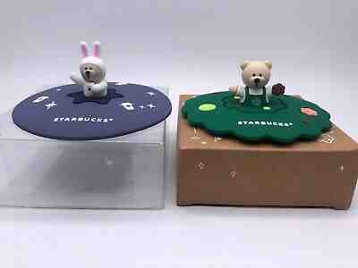 Starbucks  Rabbit Coaster Cup Lid Moon Cake Cover Bear Silica gel 2 PCS China - Sold on eBay Oct, 17th 2019 for $28.99