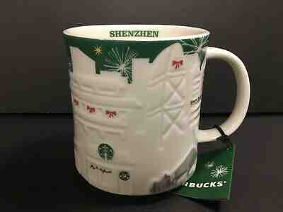 Starbucks Coffee Shenzhen Green Relief City Mug 16 oz - Sold on eBay Oct, 17th 2019 for $30.00