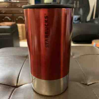 Starbucks 2012 Stainless Steel Brushed Red Small Travel Coffee Tumbler10oz - Sold on eBay Oct, 17th 2019 for $15.99