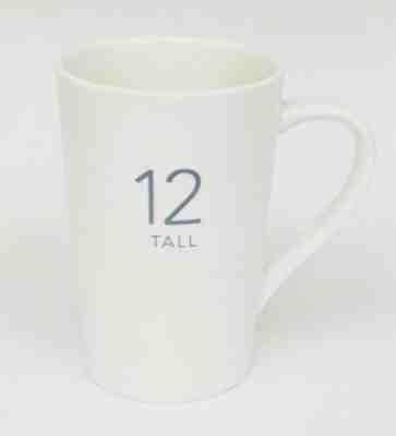 Starbucks 2011 TALL 12 White Grey Ceramic Coffee Mug Cup Collectible 12 oz - Sold on eBay Oct, 17th 2019 for $19.95