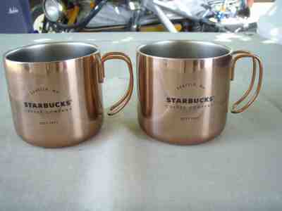 Starbucks Copper Plated on Stainless Mug Set of 2, 12oz 2016 - Sold on eBay Oct, 17th 2019 for $18.00