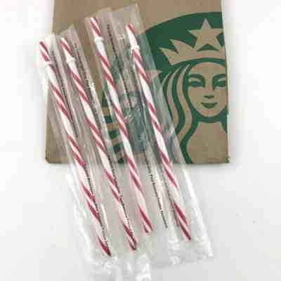 Starbucks Reusable Straws Holiday Candy Cane 2018 Sealed Quantity Four New  - Sold on eBay Oct, 17th 2019 for $25.19