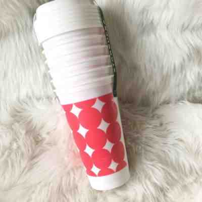 Starbucks Reusable Plastic Coffee Cup White Red Big Polka Dot Grande 16 oz Retro - Sold on eBay Oct, 17th 2019 for $19.99