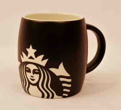 Starbucks 2011 Ceramic Matte Black Etched Mermaid Siren Logo Coffee Cup Mug - Sold on eBay Oct, 16th 2019 for $21.50