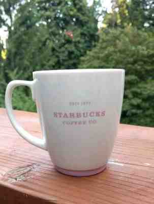 Starbucks Coffee 2006 White Abbey Pink Trim Lettering Large Mug Tea Cup 18 oz - Sold on eBay Oct, 16th 2019 for $24.95