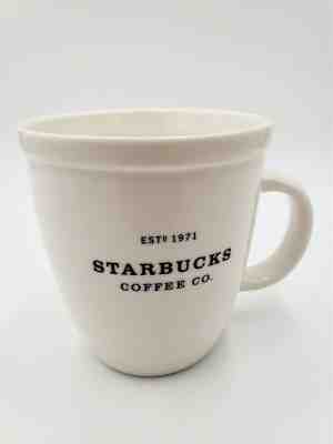 Starbucks 2001 Barista Plain White Small Font Logo Coffee Tea Mug Cup - Sold on eBay Oct, 16th 2019 for $18.99