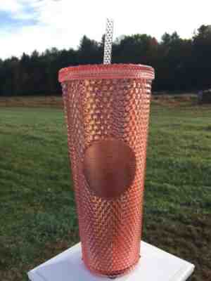 Starbucks Iridescent Rose Gold Pink Studded Hologram Cup Tumbler 2019 New - Sold on eBay Oct, 16th 2019 for $39.00