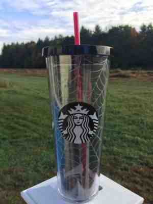 Starbucks Spiderweb Glitter Tumbler Cup Limited Edition Fall Halloween 2019 - Sold on eBay Oct, 16th 2019 for $26.55