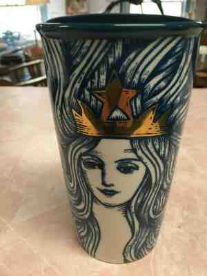 Starbucks Coffee Tumbler 12 oz Travel Mug Cup-Blue, White and Gold Queen  - Sold on eBay Oct, 16th 2019 for $18.99