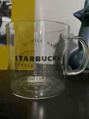 Starbucks CLEAR GLASS Gold Lettering 18oz 532 ml Coffee Mug Cup Transparent - Sold on eBay Oct, 16th 2019 for $29.00