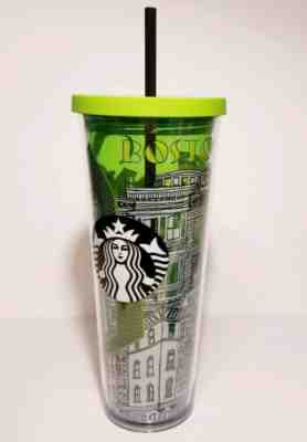 Starbucks Boston Cold Cup Plastic Straw Mug Green Venti Iced Tumbler 24oz NEW - Sold on eBay Oct, 16th 2019 for $22.99