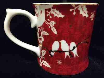 Starbucks Coffee Mug Christmas Red Rosanna 2010 Doves Holiday Gold Trim - Sold on eBay Oct, 16th 2019 for $17.99