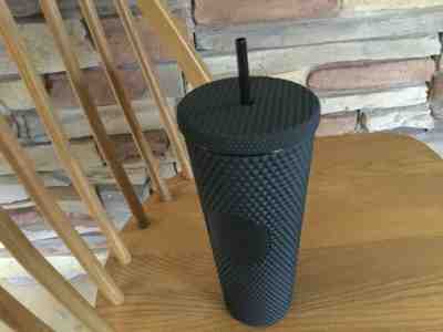  Fall 2019 Starbucks Black Matte Studded Halloween Tumbler 24oz straw is dented  - Sold on eBay Oct, 16th 2019 for $55.00