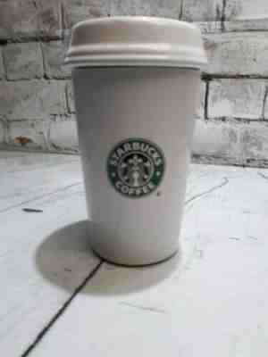 Starbucks Coffee Glass Ceramic Container Cannister Jar W Lid White  - Sold on eBay Oct, 16th 2019 for $19.95
