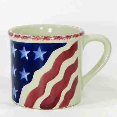Starbucks Barista STARS & STRIPES 14oz Mug Cup American Flag Hartstone Pottery - Sold on eBay Oct, 16th 2019 for $24.95