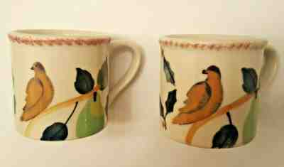 Hartstone Pottery Starbucks Vintage 1982 Peace Dove w/Pear & Holly 2 Coffee Mugs - Sold on eBay Oct, 16th 2019 for $29.95