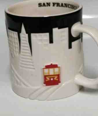 Starbucks San Francisco City Relief Coffee Mug Black White Cable Car 18 oz.  - Sold on eBay Oct, 16th 2019 for $20.00