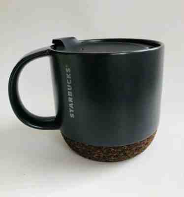 Starbucks Coffee Cork Bottom Black Ceramic Travel Cup / Mug 12 Oz w/ Lid 2016 - Sold on eBay Oct, 16th 2019 for $27.75