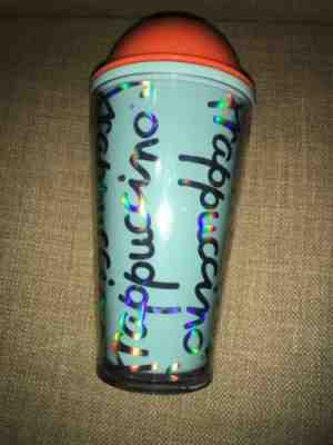 2014 Starbucks Frappucino blue  With orange  Dome Lid Cold Cup Mug Tumbler 16oz  - Sold on eBay Oct, 16th 2019 for $15.95