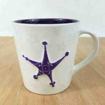 Starbucks Purple Embossed Star Snowflakes 17oz 2006 Holiday Christmas Mug Rare - Sold on eBay Oct, 15th 2019 for $17.99