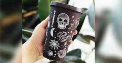 2019 Starbucks Halloween Skulls Fall Cold Cup Tumbler Black Purple 16 oz spooky - Sold on eBay Oct, 15th 2019 for $31.00