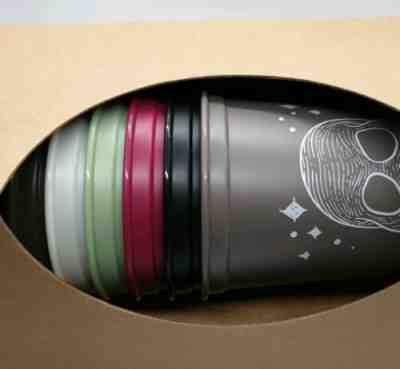 STARBUCKS 2019 Halloween Reusable Hot Cups Limited Edition Set Of 6 Cups & Lids - Sold on eBay Oct, 15th 2019 for $18.00