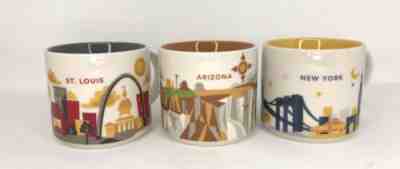Lot 3 You Are Here Starbucks Mugs Arizona New York St. Louis Coffee Cups Collect - Sold on eBay Oct, 15th 2019 for $34.20