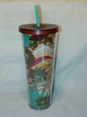 NEW 2019 STARBUCKS COLD CUP DESSERT FLORAL CACTUS BROWN GREEN TUMBLER 24 fl - Sold on eBay Oct, 15th 2019 for $24.95