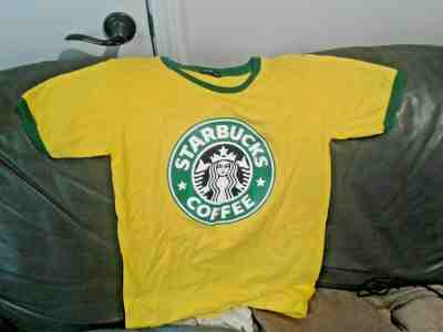 Starbucks Coffee Fan Graphic Logo UNISEX Men Women T-Shirt Yellow Green Shirt - Sold on eBay Oct, 15th 2019 for $24.99
