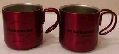 Starbucks 2017 Metallic Red Metal 3 oz. Espresso Cups; set of 2; NEW - Sold on eBay Oct, 15th 2019 for $35.00